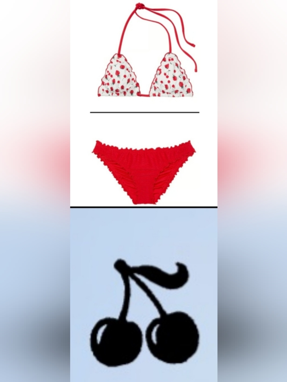 XXL/L/XL PINK By Frankies Bikinis Reign Bikini Top VS Ruffle Cheeky Bikini Set
